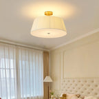 Plafonnier LED semi-encastré géométrique en tissu pour chambre