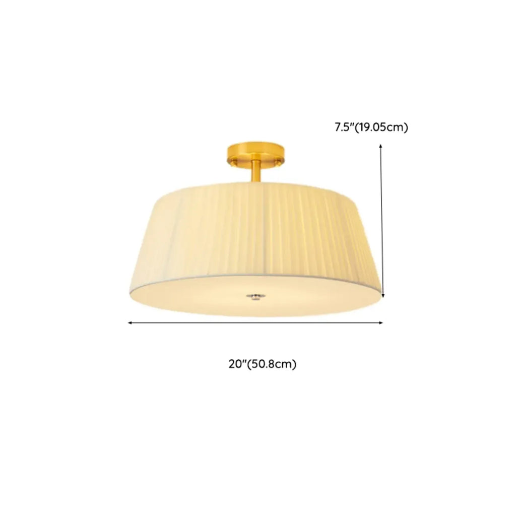 Plafonnier LED semi-encastré géométrique en tissu pour chambre