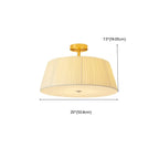 Plafonnier LED semi-encastré géométrique en tissu pour chambre