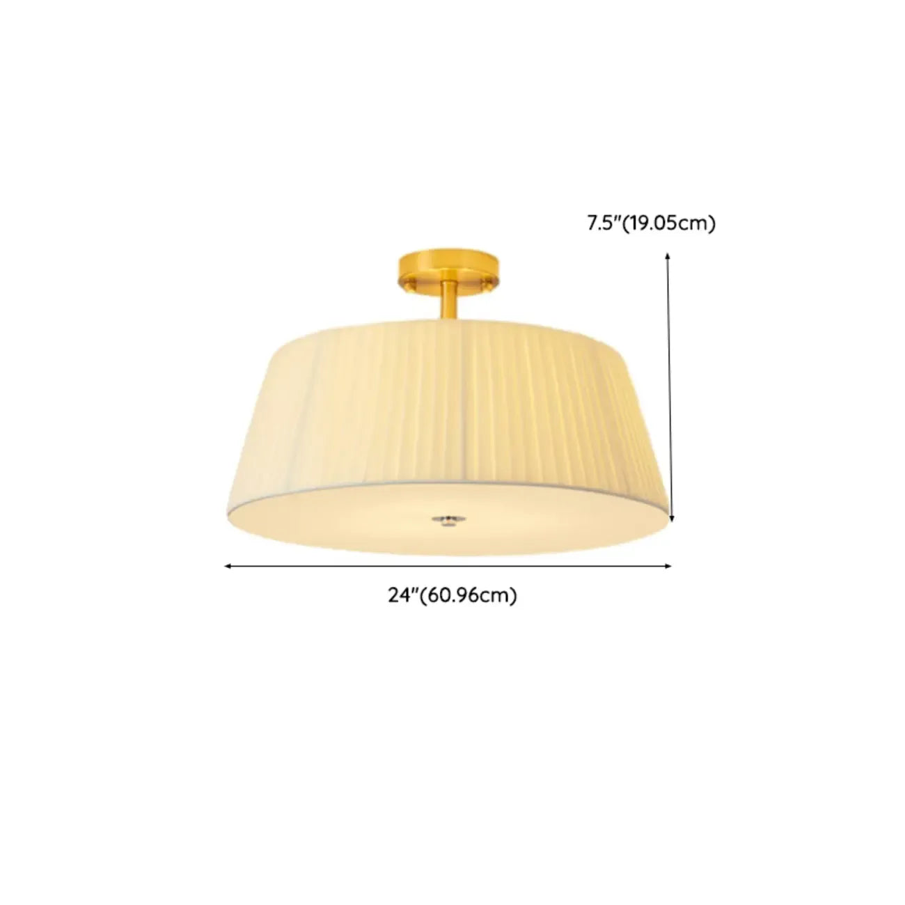 Plafonnier LED semi-encastré géométrique en tissu pour chambre