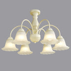 Plafonnier semi-encastré beige vintage en verre dépoli vers le bas