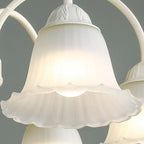 Plafonnier semi-encastré beige vintage en verre dépoli vers le bas