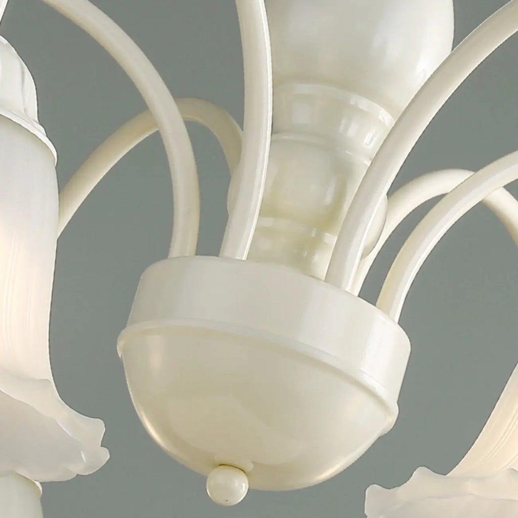 Plafonnier semi-encastré beige vintage en verre dépoli vers le bas