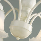 Plafonnier semi-encastré beige vintage en verre dépoli vers le bas