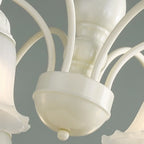 Plafonnier semi-encastré beige vintage en verre dépoli vers le bas