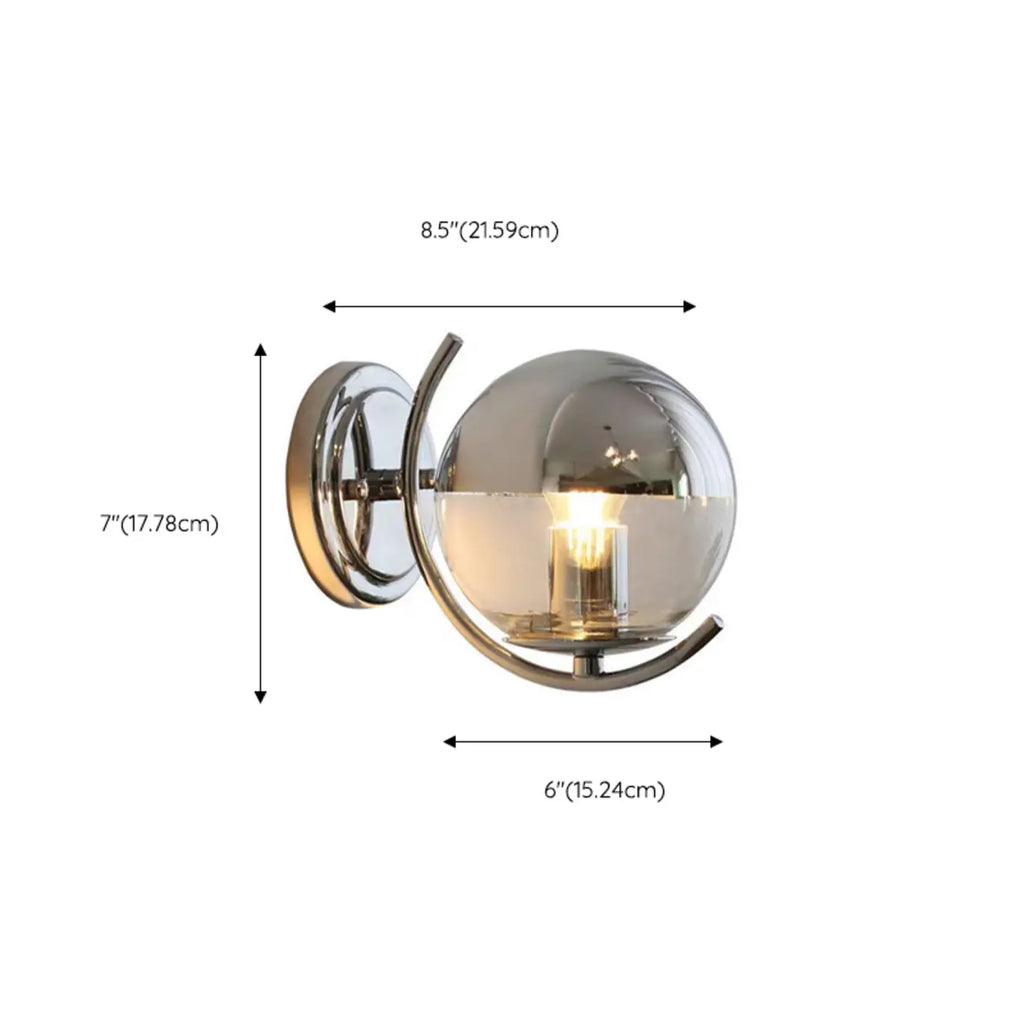 Applique murale globe moderne avec finition chromée pour salon