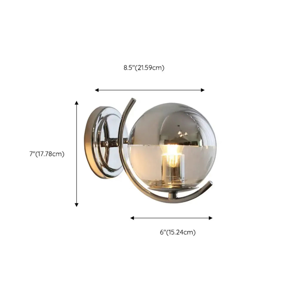 Applique murale globe moderne avec finition chromée pour salon
