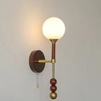 Applique murale moderne Globe noire avec chaînette pour chambre à coucher