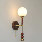 Applique murale moderne Globe noire avec chaînette pour chambre à coucher
