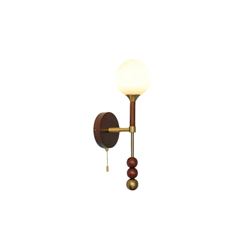 Applique murale moderne Globe noire avec chaînette pour chambre à coucher