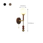 Applique murale moderne Globe noire avec chaînette pour chambre à coucher