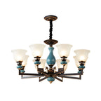 Lustre géométrique en verre et céramique noire