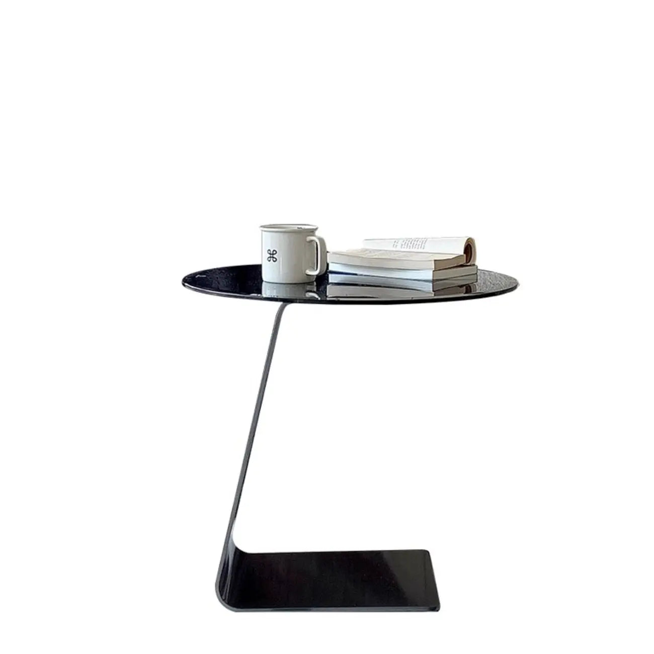 Table d'appoint ronde classique en verre avec base en acrylique pour salon