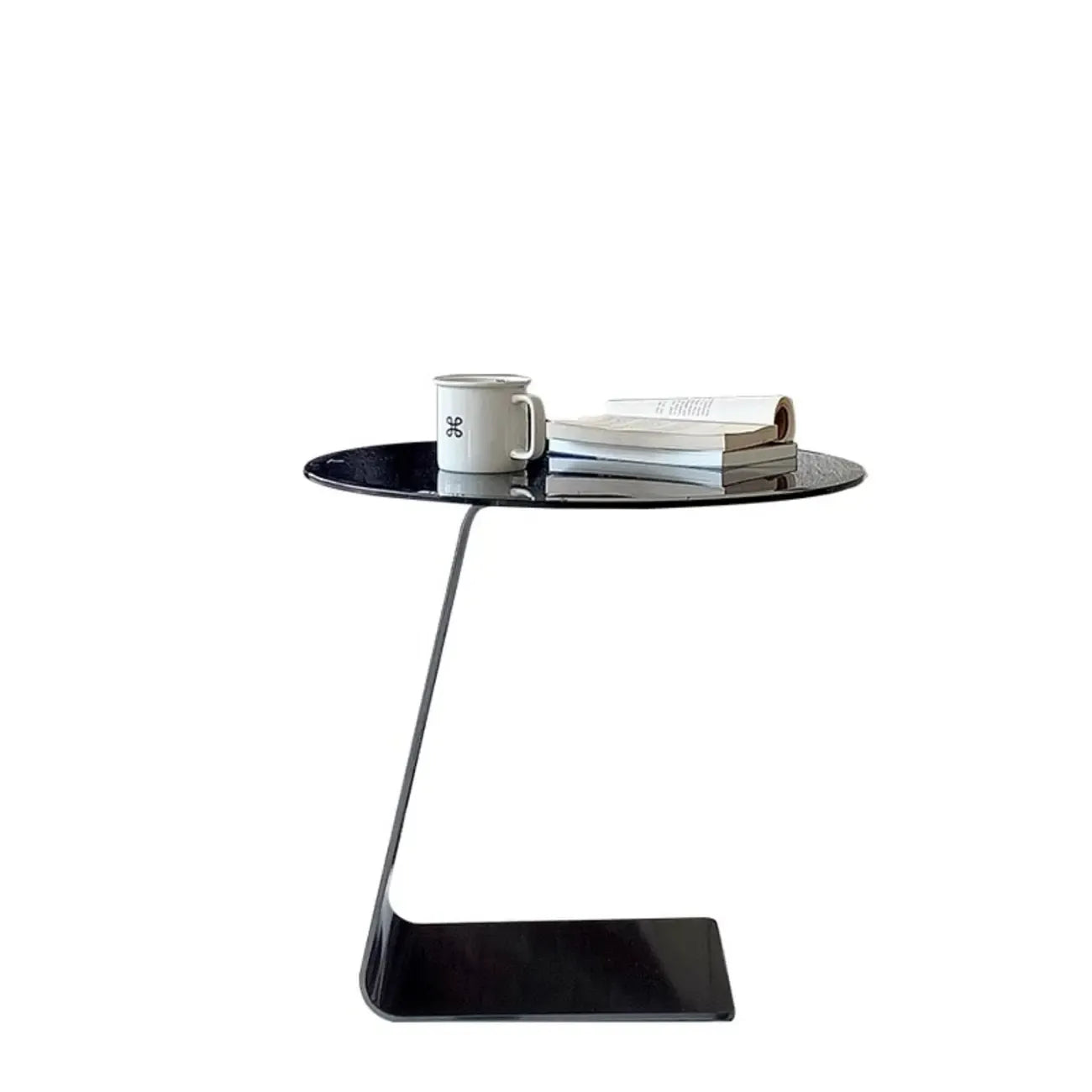Table d'appoint ronde classique en verre avec base en acrylique pour salon