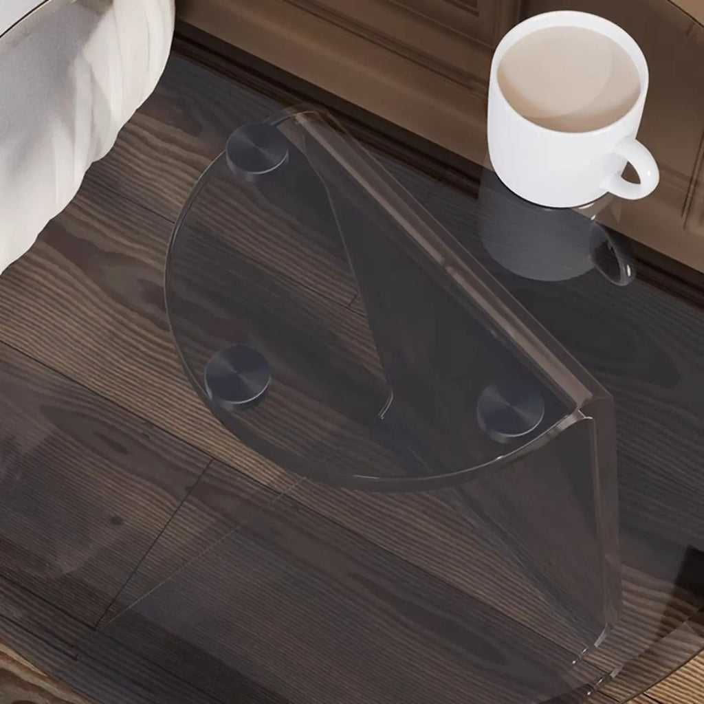 Table d'appoint ronde classique en verre avec base en acrylique pour salon
