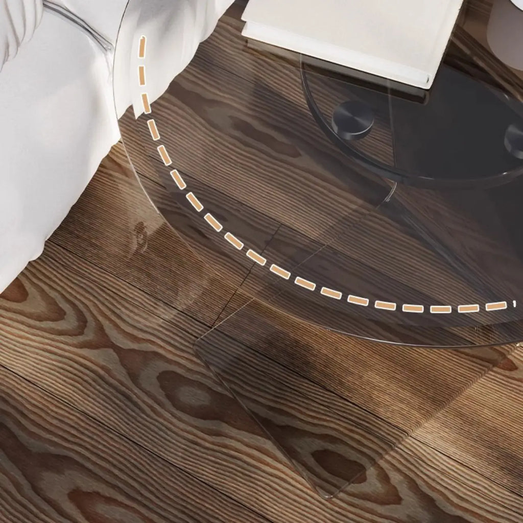 Table d'appoint ronde classique en verre avec base en acrylique pour salon