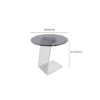Table d'appoint ronde classique en verre avec base en acrylique pour salon
