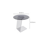Table d'appoint ronde classique en verre avec base en acrylique pour salon