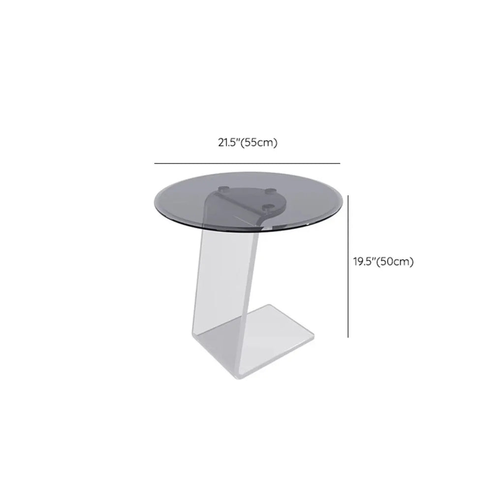 Table d'appoint ronde classique en verre avec base en acrylique pour salon