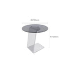 Table d'appoint ronde classique en verre avec base en acrylique pour salon
