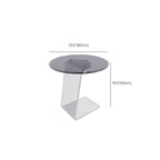 Table d'appoint ronde classique en verre avec base en acrylique pour salon