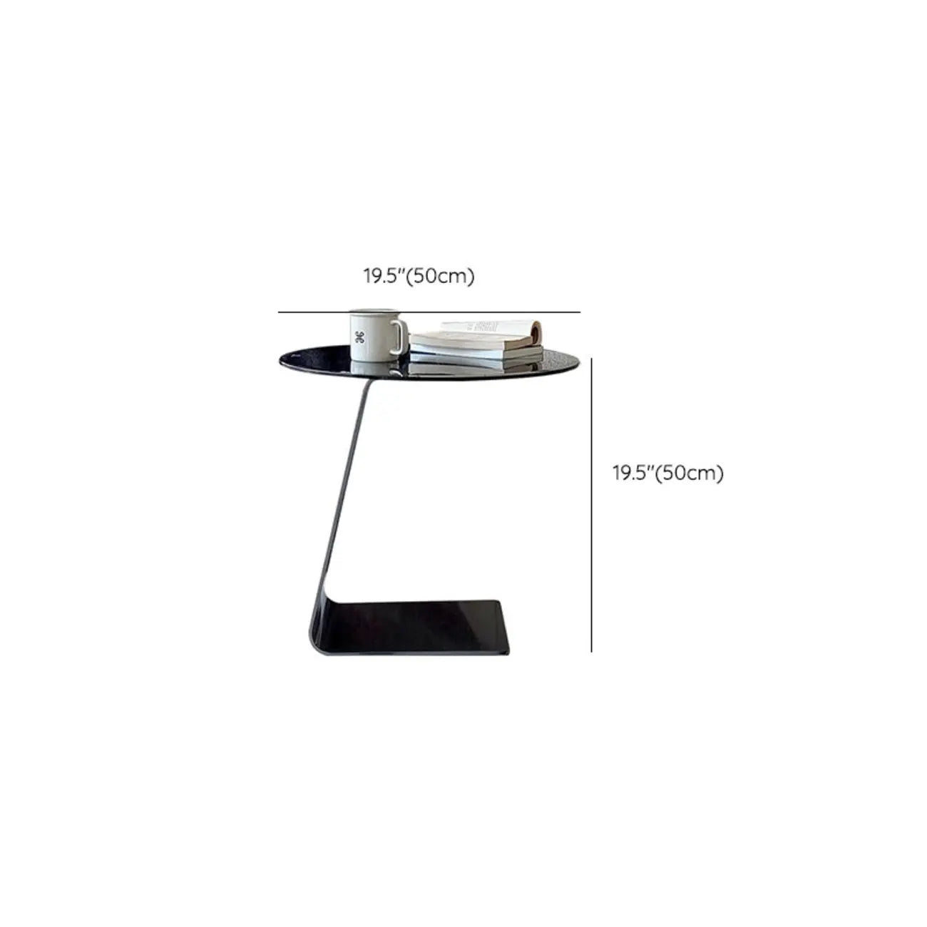 Table d'appoint ronde classique en verre avec base en acrylique pour salon