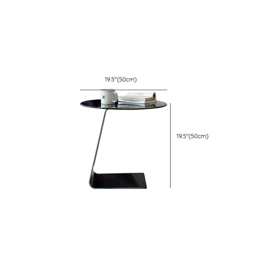 Table d'appoint ronde classique en verre avec base en acrylique pour salon
