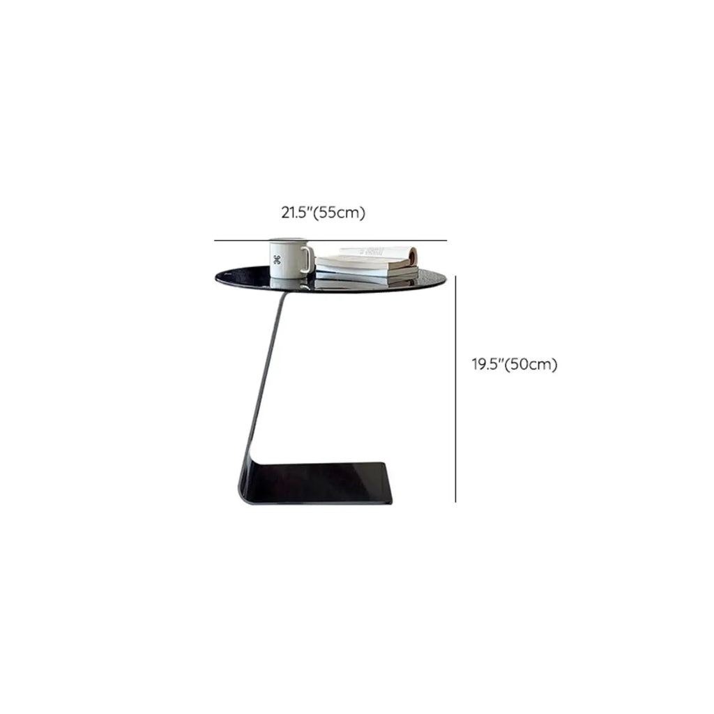 Table d'appoint ronde classique en verre avec base en acrylique pour salon