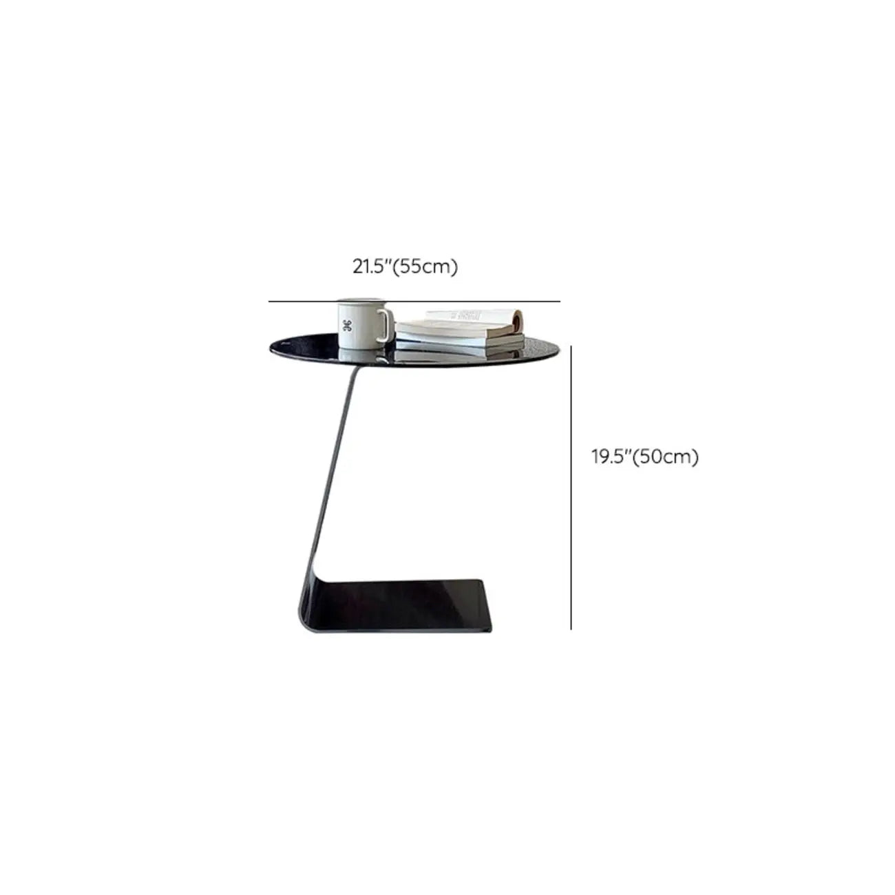 Table d'appoint ronde classique en verre avec base en acrylique pour salon