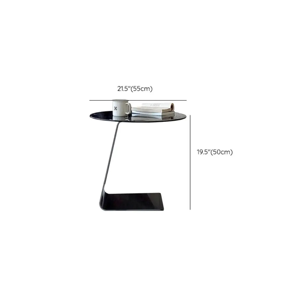 Table d'appoint ronde classique en verre avec base en acrylique pour salon