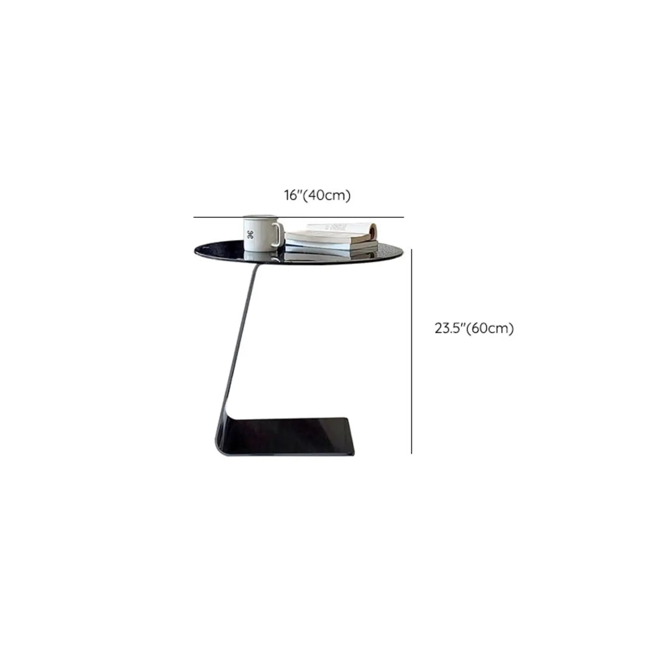 Table d'appoint ronde classique en verre avec base en acrylique pour salon