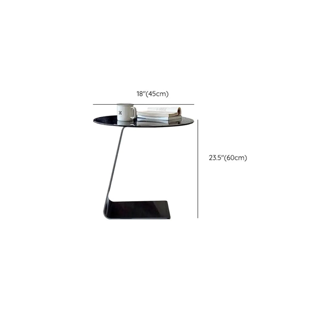 Table d'appoint ronde classique en verre avec base en acrylique pour salon