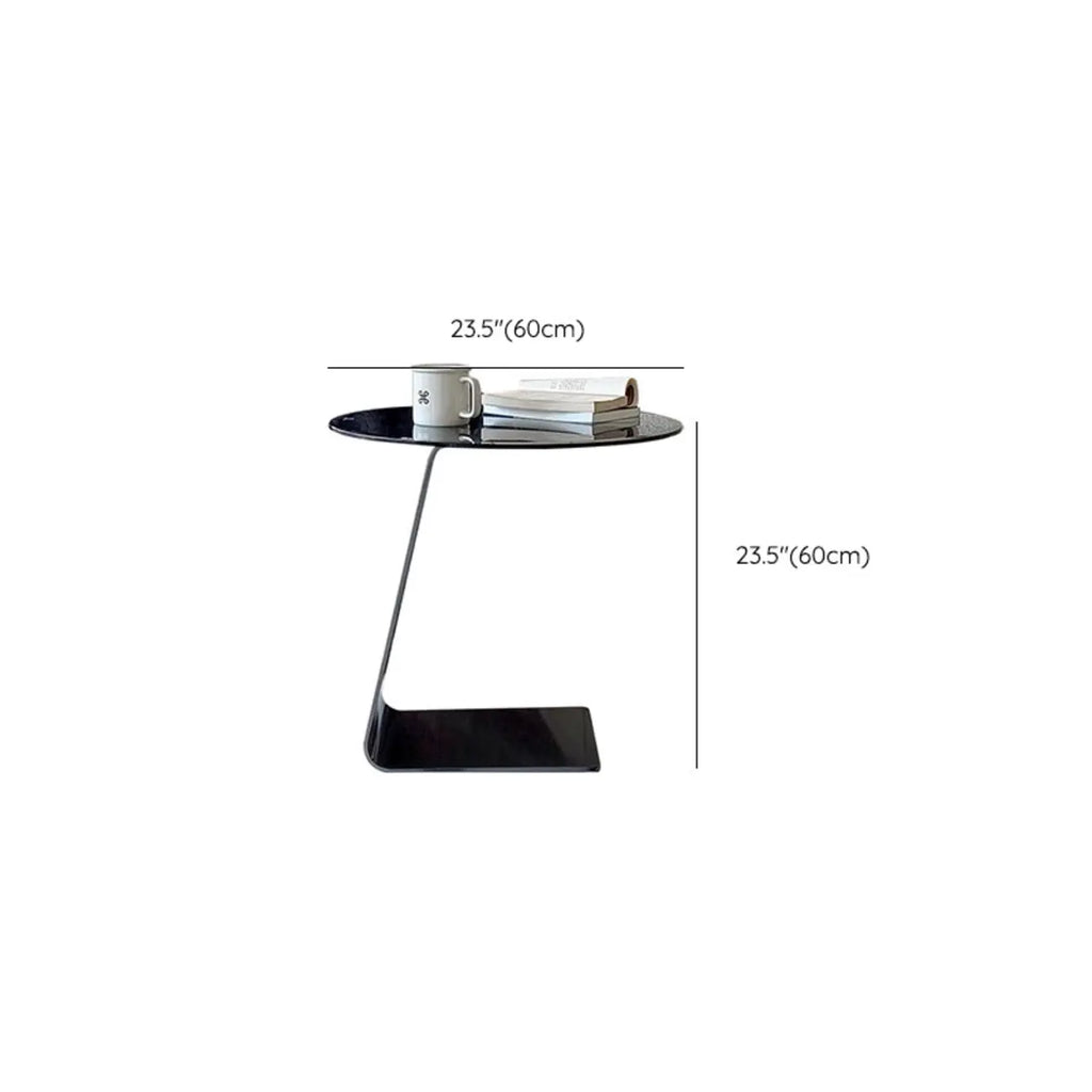 Table d'appoint ronde classique en verre avec base en acrylique pour salon