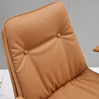 Fauteuil de bureau pivotant réglable en cuir blanc contemporain