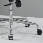 Fauteuil de bureau pivotant réglable en cuir blanc contemporain