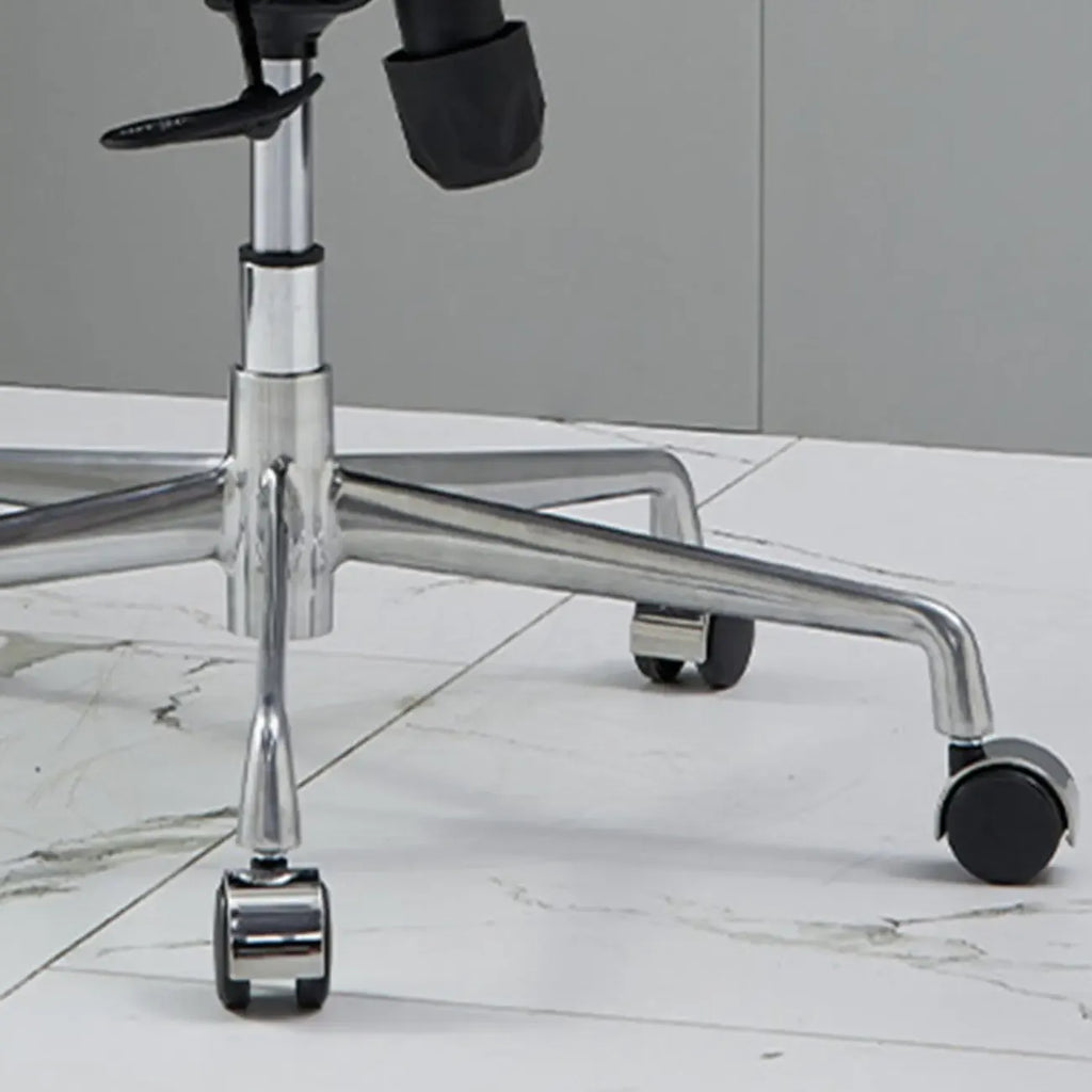 Fauteuil de bureau pivotant réglable en cuir blanc contemporain