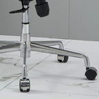 Fauteuil de bureau pivotant réglable en cuir blanc contemporain
