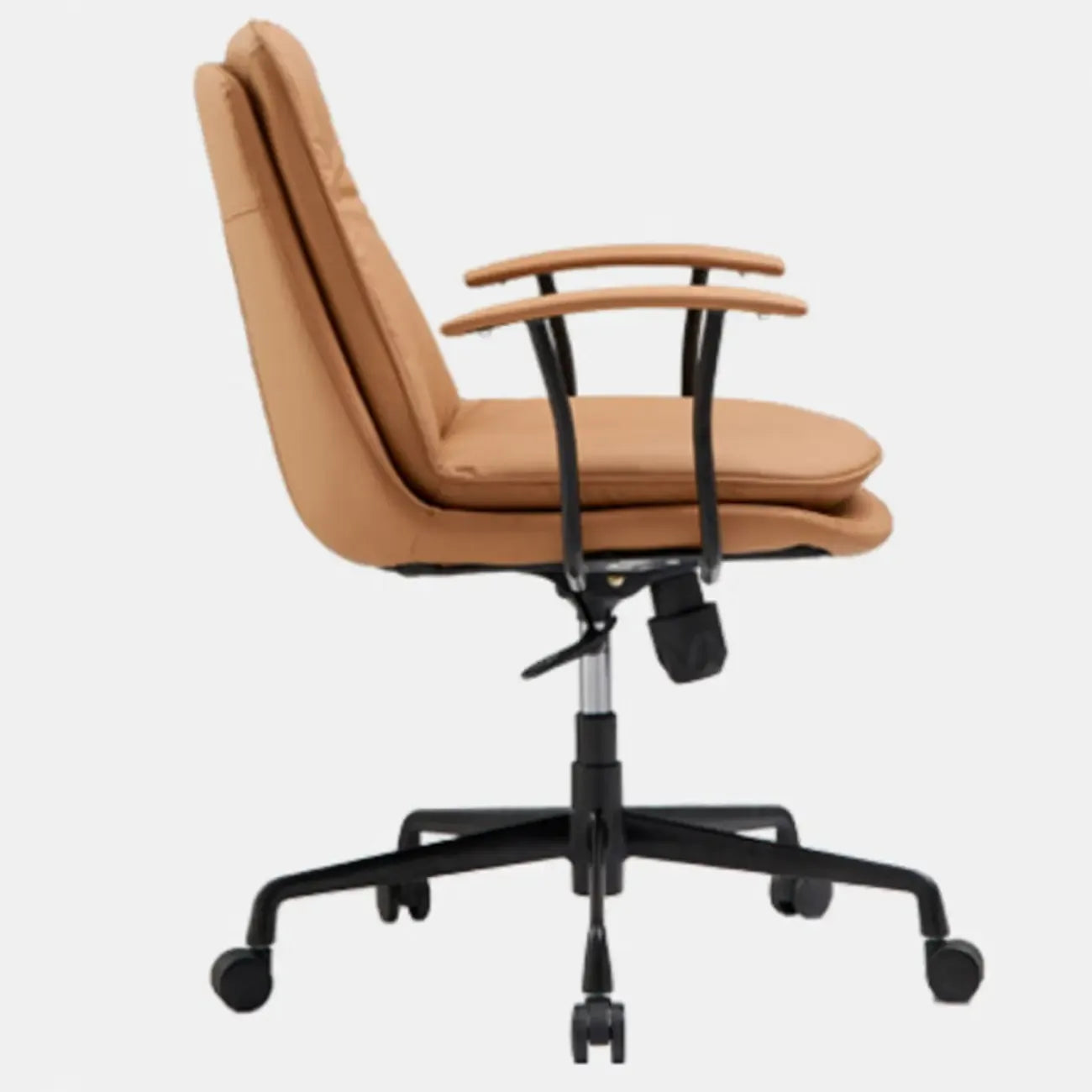Fauteuil de bureau pivotant réglable en cuir blanc contemporain