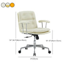 Fauteuil de bureau pivotant réglable en cuir blanc contemporain