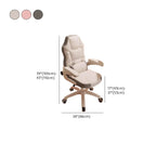Fauteuil de bureau pivotant réglable en cuir gris et blanc moderne