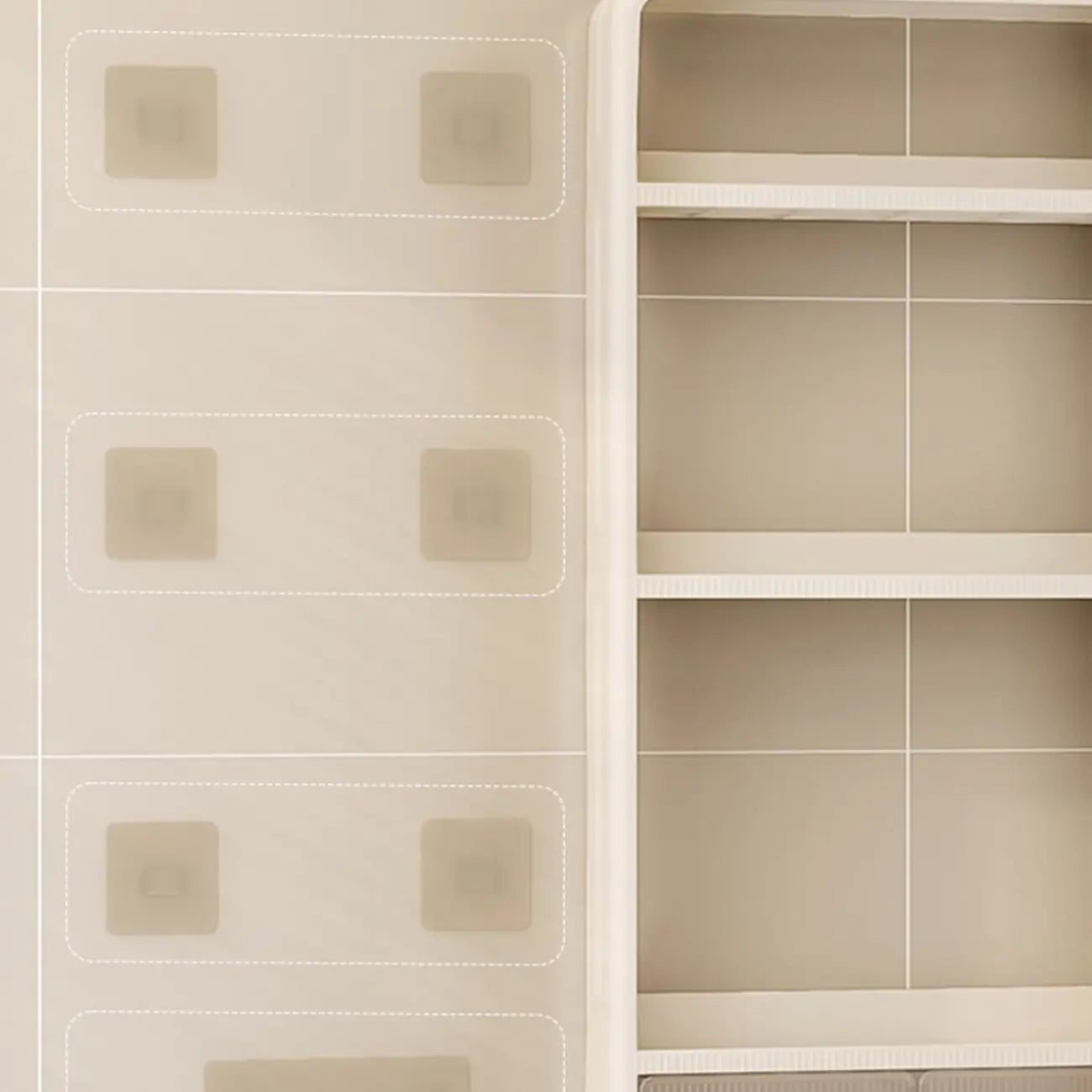 Étagères de rangement murales en plastique pour cuisine avec crochets et tiroir