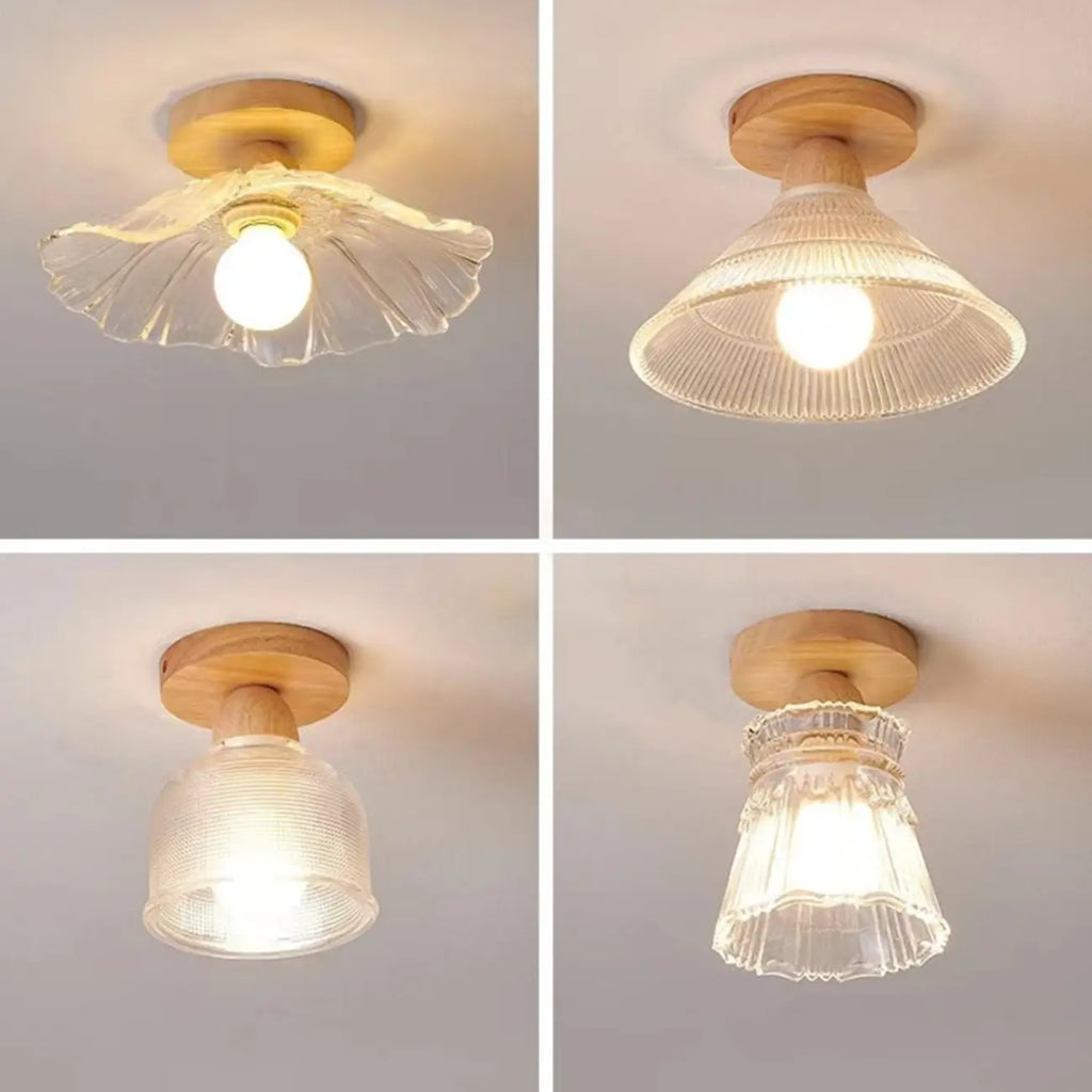 Mini plafonnier semi-encastré moderne en verre pour la décoration de couloir