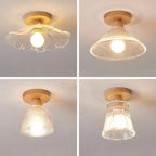 Mini plafonnier semi-encastré moderne en verre pour la décoration de couloir