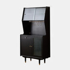 Meuble de cuisine polyvalent en bois espresso moderne