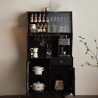 Meuble de cuisine polyvalent en bois espresso moderne