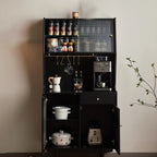 Meuble de cuisine polyvalent en bois espresso moderne