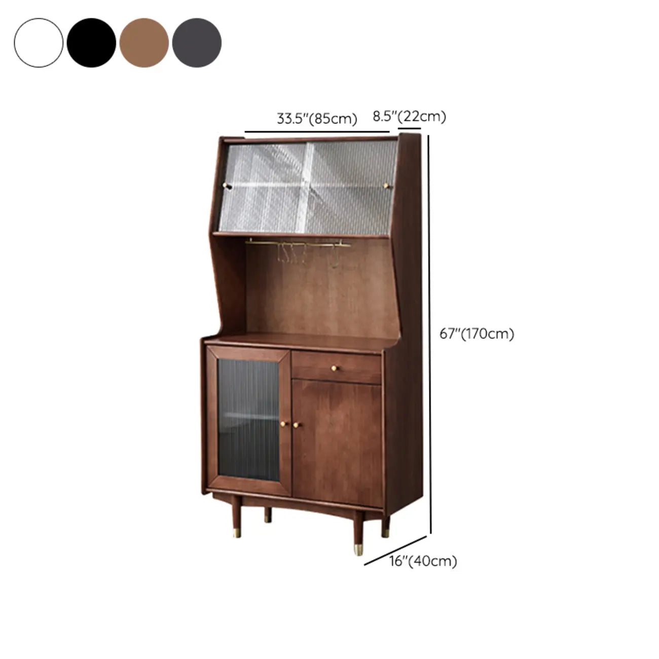 Meuble de cuisine polyvalent en bois espresso moderne