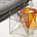 Table d'appoint hexagonale contemporaine en acrylique pour salon