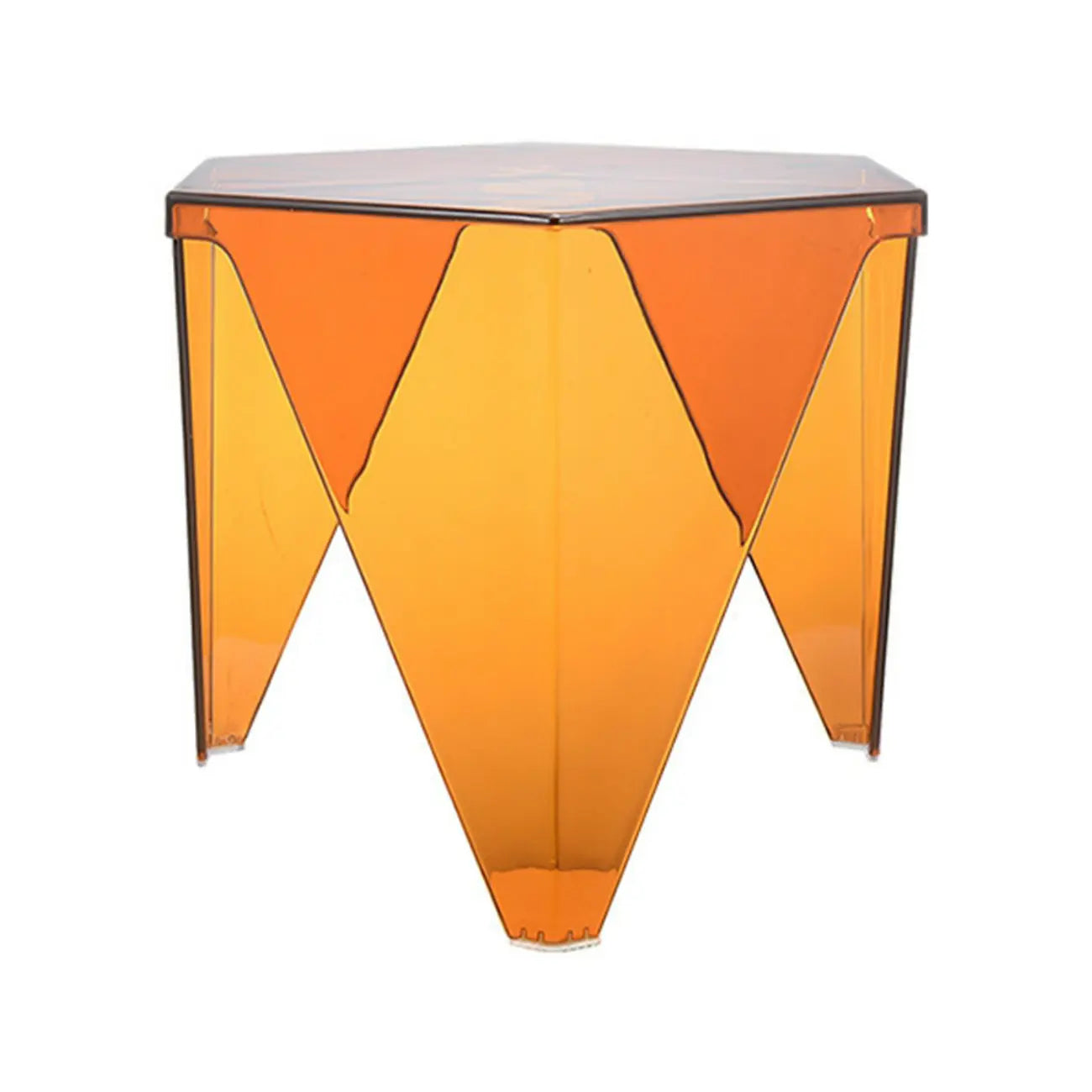 Table d'appoint hexagonale contemporaine en acrylique pour salon