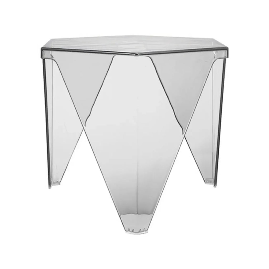 Table d'appoint hexagonale contemporaine en acrylique pour salon
